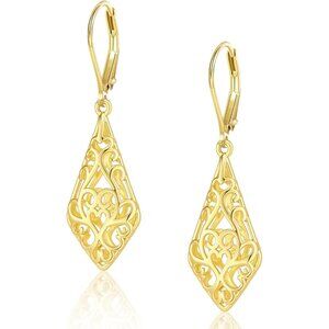 925 Sterling Silver Dangle Earrings for Women 14K Gold Jewelry Special Occasions